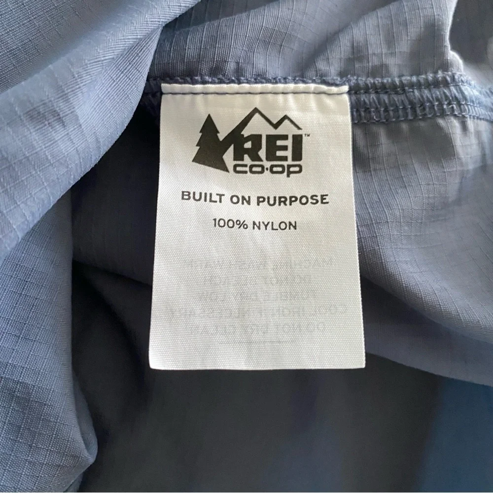 REI Co-op Kids' Sun Shirt Long Sleeve Blue Nylon Large ( 14-16) Gorpcore Button